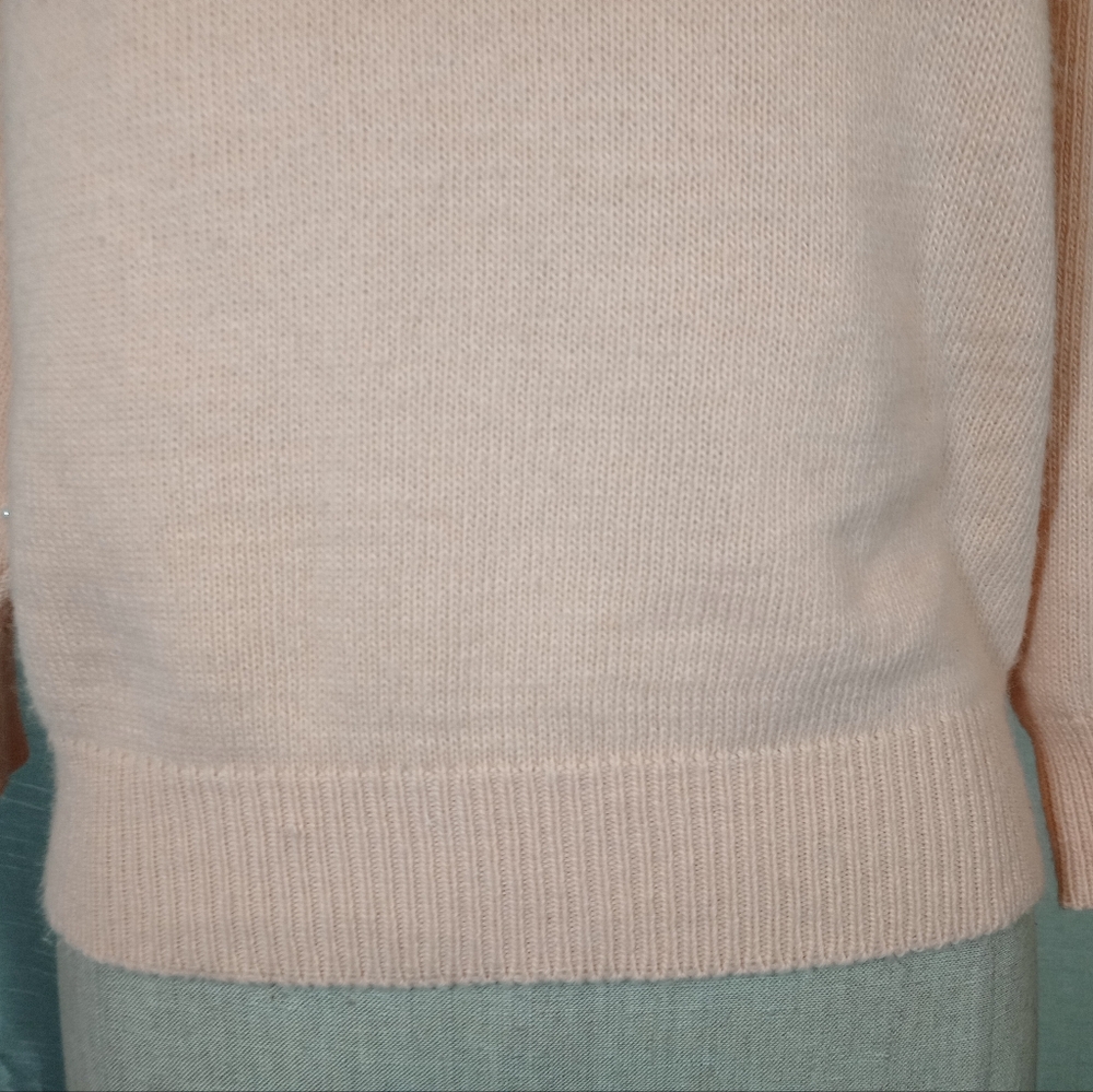 Topshop Crop Angora Crew Neck Crop, orange pearls & jewels 3/4 sleeve, 6 - Picture 11 of 14